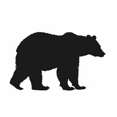 bear silhouette solid black isolated on a white background