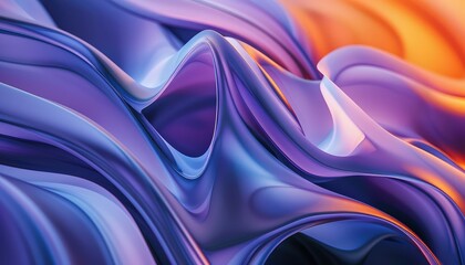 dark purple curve effect, in the style of light violet and light orange, mars ravelo, sky-blue and black, ultrafine detail, smooth lines, circular abstraction, light orange and blue