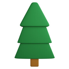 Christmas tree clipart flat design icon isolated on transparent background, 3D render Christmas and New year concept