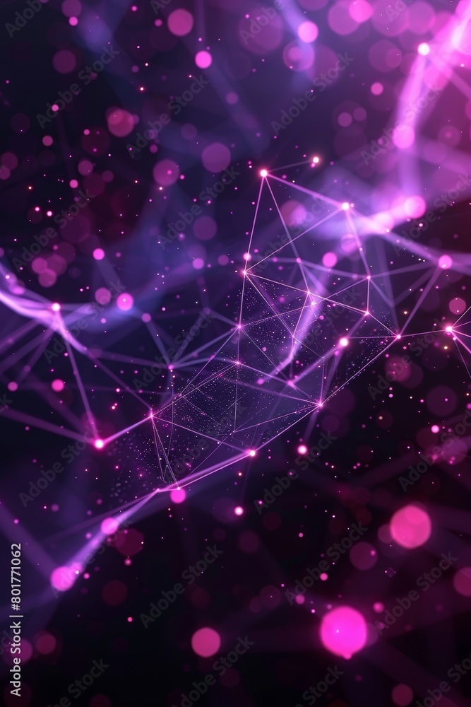 Poster loop of a geometric background with moving lines and dots, illustrating digital connectivity and com