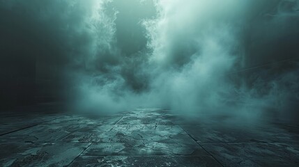 An image showcasing the mysterious allure of thick mist enveloping a stone surface