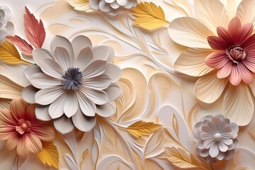 a flower design with a purple flower on it