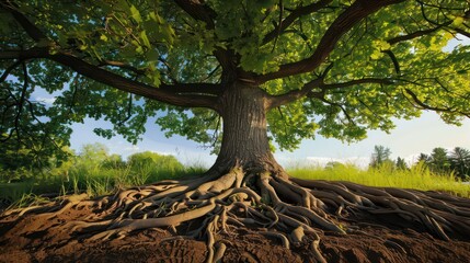 tree roots deep and wide strong and sustainable growth nature