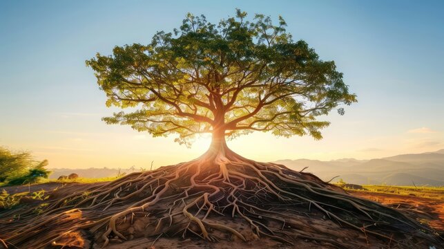 tree roots deep and wide strong and sustainable growth nature