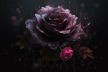 a purple flower with a pink flower in the middle
