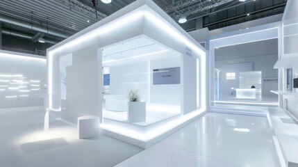 exhibition booth white led screen, white lighting