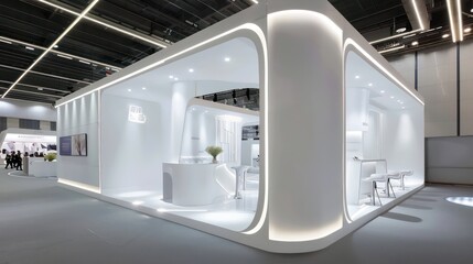 exhibition booth white led screen, white lighting