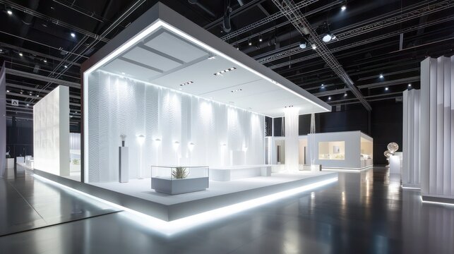 exhibition booth white led screen, white lighting