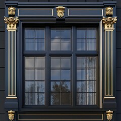Fototapeta na wymiar luxury black and Gold Window