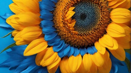 Sunflower blue and yellow color