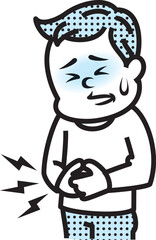 お腹が痛い男性のイラスト