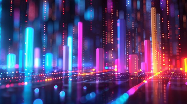 A  pie chart illustrating sales data across different quarters, vibrant colors, highlighting certain sections, and a sleek design produced through advanced  techniques.