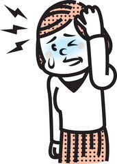 頭が痛い女性のイラスト