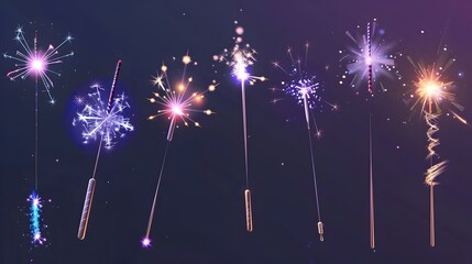 Colorful Animated Sparklers for Special Occasions