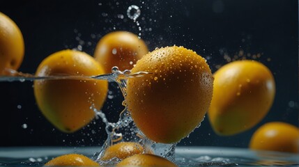 Mangoes soaking in water,