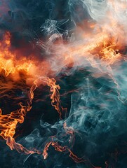 Fiery Data Visualization Flames and Smoke Patterns Convey Captivating Information