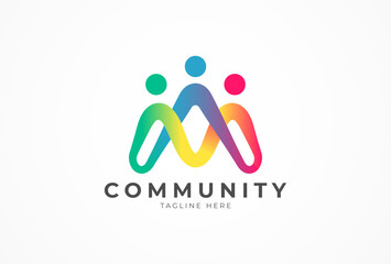 People logo design, Community human Logo template element, vector illustration