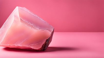 A pink rock with a pink background