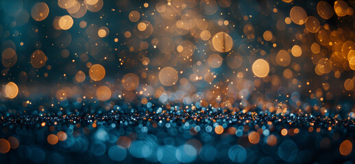 Vibrant bokeh effect created by blurred lights of various sizes on a dark background, perfect for...
