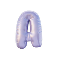 3d rendered illustration Alphabet A with purple color