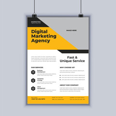 Digital marketing agency corporate business flyer design vector template