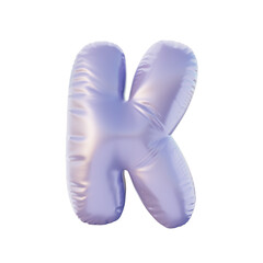 3d rendered illustration Alphabet K with purple color