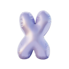 3d rendered illustration Alphabet X with purple color