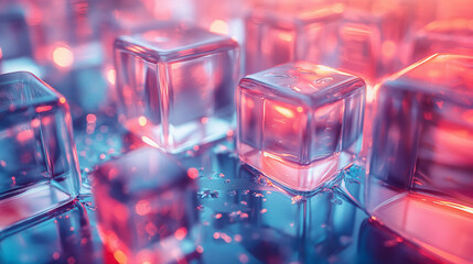 3D clear cute geometric background material