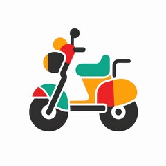 delivery express  motorcycle van logo design, colorful, white background