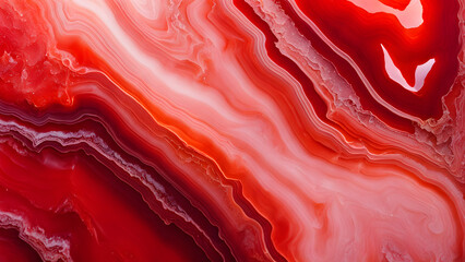 Obraz premium A red and white striped rock with a red stripe