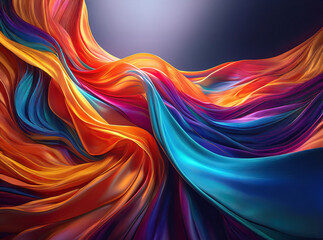 Fondo abstracto como tela o humo de colores flotando en el aire. Recurso gráfico. IA generativa
