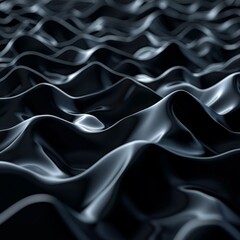 A dynamic stock photo of a black 3D background with cascading waves, creating a sense of movement and energy  