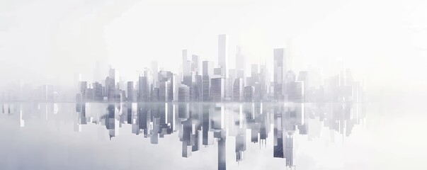Fototapeta na wymiar hi-tech city silhouette at white background 