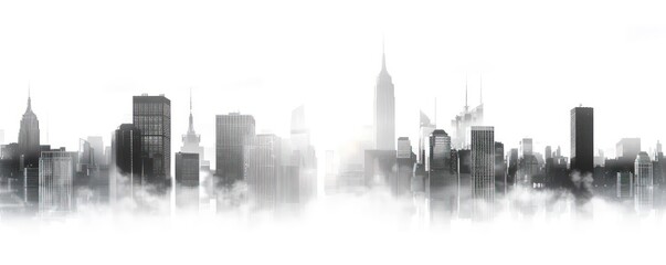 hi-tech city silhouette at white background 