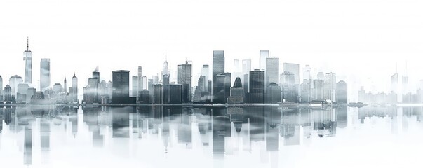 Naklejka premium hi-tech city silhouette at white background 