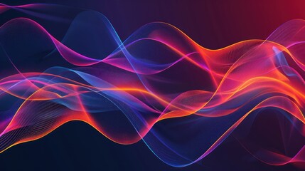 Fototapeta premium background of colorful light lines and waves, abstract glowing lines. Neon line structure. futuristic. Technology concept.
