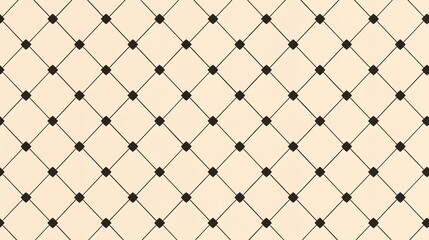 A pattern of black dots on a beige background, arranged in an elegant diamond grid layout. minimalist and sophisticated with clean lines. monochromatic modern wallpaper. generative AI