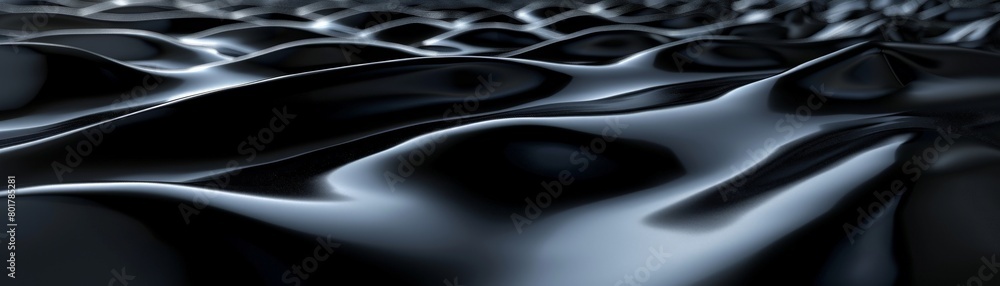 Poster a highresolution of a black 3d background with sharp, angular waves casting long, dramatic shadows