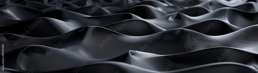 Poster a highresolution of a black 3d background with sharp, angular waves casting long, dramatic shadows