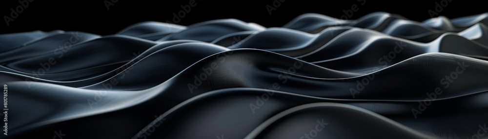 Poster a highresolution of a black 3d background with sharp, angular waves casting long, dramatic shadows