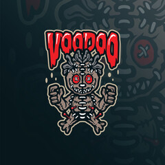 Voodoo mascot logo design vector with modern illustration concept style for badge, emblem and t shirt printing. Cute voodoo illustration.