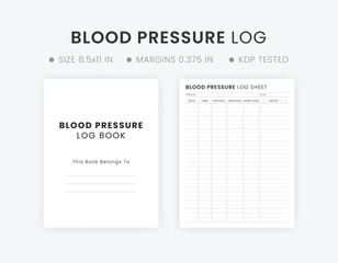 Blood Pressure Diary Printable Template, Blood Pressure Log Chart Printable