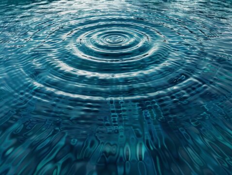 A series of concentric circles in varying shades of blue, reminiscent of ripples in a calm pond, symbolizing serenity and mindfulness 