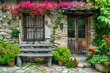Charming Stone Cottage with Colorful Garden