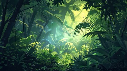 jungle theme in the background