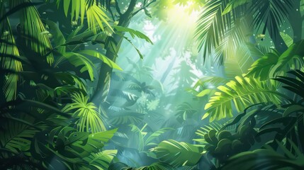 jungle theme in the background