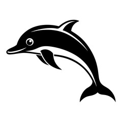 Dolphin silhouette icon illustration