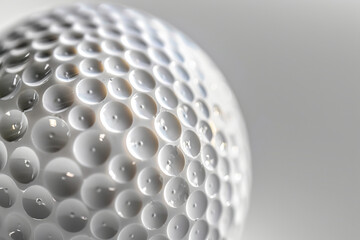 Close up of White Golf Ball with Detailed Texture