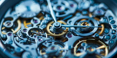 Intricate Detail of Watch Mechanism Close Up