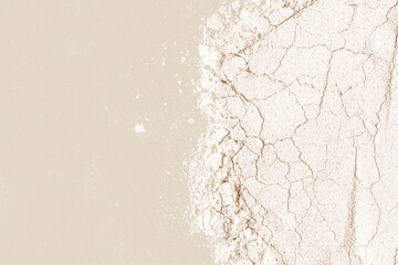 White powder texture, beige background